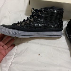 EUC high top sequined sneaker